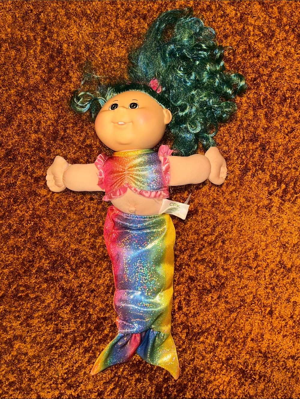 CPK Rainbow Mermaid Doll with Teal Hair
